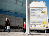 Informationsständer zum Tag der offenen Tür